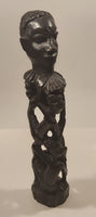 Malawi Tribal People 13" Hand Carved Wood African Sculpture