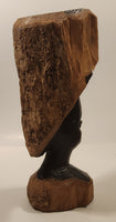 Bushcraft Trading South Africa Female Head Bust 10 3/4" Hand Carved Wood African Sculpture