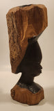 Bushcraft Trading South Africa Female Head Bust 10 3/4" Hand Carved Wood African Sculpture