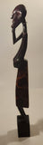 African Man with Hand On Chin Pondering 16" Hand Carved Wood Sculpture