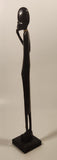 African Man with Hand On Chin Pondering 19 3/4" Hand Carved Wood Sculpture