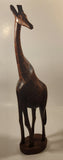 Hand Carved Wood Giraffe 24" African Animal Sculpture