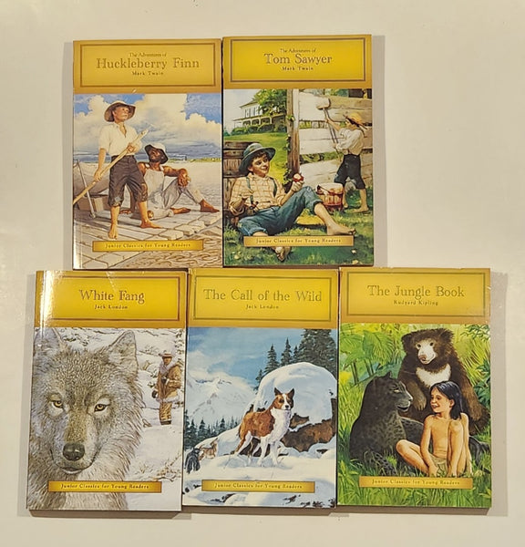 Junior Classics for Young Readers Twain, Kipling, London Paperback Book Lot of 5