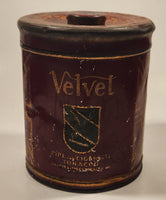 1920s Liggett & Meyers Tobacco Co. Velvet Pipe Cigarette Tobacco 6" Tall Metal Tin Can