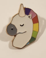 Unicorn with Rainbow Mane Enamel Metal Lapel Pin