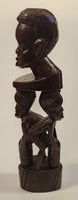 Malawi Tribal People 11" Hand Carved Wood African Sculpture