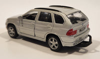 Maisto BMW X5 Silver 1/42 Scale Pull Back Die Cast Toy Car Vehicle with Opening Doors