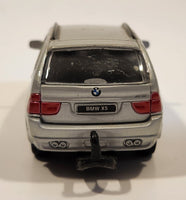 Maisto BMW X5 Silver 1/42 Scale Pull Back Die Cast Toy Car Vehicle with Opening Doors