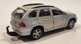 Maisto BMW X5 Silver 1/42 Scale Pull Back Die Cast Toy Car Vehicle with Opening Doors