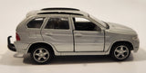 Maisto BMW X5 Silver 1/42 Scale Pull Back Die Cast Toy Car Vehicle with Opening Doors