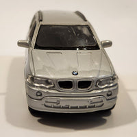 Maisto BMW X5 Silver 1/42 Scale Pull Back Die Cast Toy Car Vehicle with Opening Doors