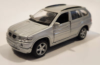 Maisto BMW X5 Silver 1/42 Scale Pull Back Die Cast Toy Car Vehicle with Opening Doors