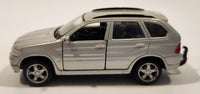 Maisto BMW X5 Silver 1/42 Scale Pull Back Die Cast Toy Car Vehicle with Opening Doors