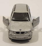 Maisto BMW X5 Silver 1/42 Scale Pull Back Die Cast Toy Car Vehicle with Opening Doors