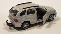 Maisto BMW X5 Silver 1/42 Scale Pull Back Die Cast Toy Car Vehicle with Opening Doors