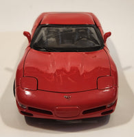 Burago 1997 Chevrolet Corvette Red 1/24 Scale Die Cast Toy Car Vehicle with Opening Doors and Hood