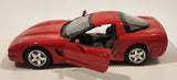 Burago 1997 Chevrolet Corvette Red 1/24 Scale Die Cast Toy Car Vehicle with Opening Doors and Hood