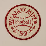 1981 Whalley Minor Fastball Embroidered Fabric Patch Badge