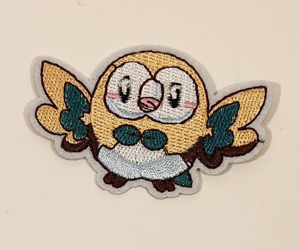 Pokemon Rowlet Grass Flying Type Embroidered Fabric Patch Badge ...