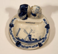 Delft Blue Deco Holland Dutch Boy and Girl Kissing Hand Painted Ceramic Ash Tray
