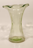 Antique Uranium Glass Ruffled 8 1/4" Tall Flower Vase