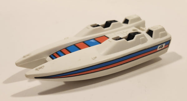 Tomy Mighty Motor Boats Catamaran #4 White Plastic Toy Speed Boat