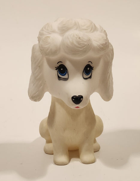 White Poodle Dog 3 1/2" Rubber Toy Figure