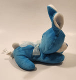 Blue and White Bunny Rabbit with Bow 6 1/2" Stuffed Plush Toy