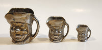 Vintage Toby Mugs Metal Miniature Set of 3 Different Sizes