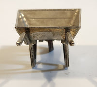 Vintage Miniature Dollhouse Sized 3 3/8" Long Brass Wheelbarrow