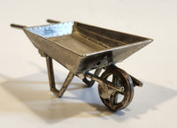 Vintage Miniature Dollhouse Sized 3 3/8" Long Brass Wheelbarrow