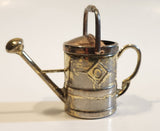 Vintage Heavy Brass Metal Flower Watering Can Doll House Miniature 2 3/8" Tall