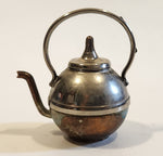 Vintage Teapot Kettle with Removable Lid Brass and Copper 2 1/4" Tall Miniature Dollhouse Size Furniture