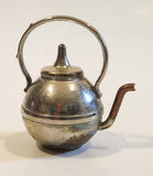 Vintage Teapot Kettle with Removable Lid Brass and Copper 2 1/4" Tall Miniature Dollhouse Size Furniture