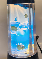 1994 Rabbit Tanaka Sea Turtle Aquarium Rotating Lighted Motion Lamp 14" Tall By Artist Jeffrey Michael Wilkie