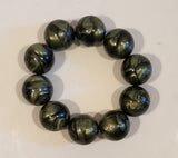 Green Marbled Large Plastic Bead Bracelet