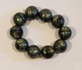 Green Marbled Large Plastic Bead Bracelet