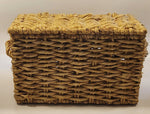 Lidded Wicker Basket with Handles 13" Wide