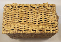 Lidded Wicker Basket with Handles 13" Wide