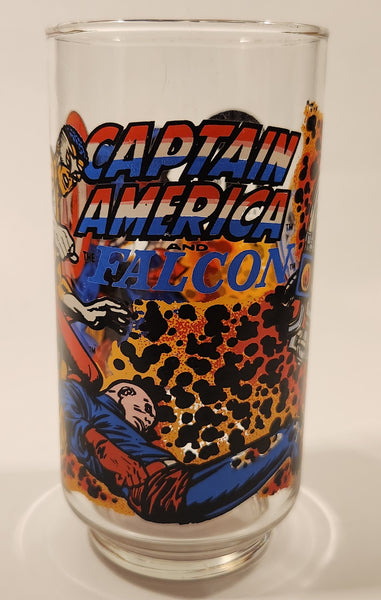 Vintage 1977 7-Eleven Marvel Comics Group Captain America And The Falcon 5 3/4" Tall Glass Cup