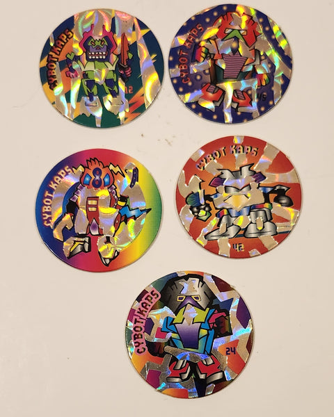 Mixed Cybot Kaps Pogs Caps Lot of 5