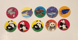 Mixed Pandas and Whales Pogs Caps Lot of 10
