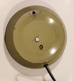 Retro Mid-Century Ingraham Olive Green 7" Round Electric Plug In Wall Clock Made in Canada