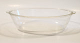 Glasbake #225-235 1 Quart Oval Clear Glass Decorative Casserole Baking Dish