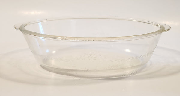 Glasbake #225-235 1 Quart Oval Clear Glass Decorative Casserole Baking Dish