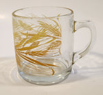 Vintage 1970s Libbey Golden Wheat Clear Glass Coffee Mug Cup