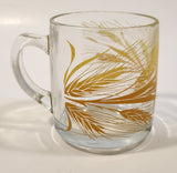 Vintage 1970s Libbey Golden Wheat Clear Glass Coffee Mug Cup