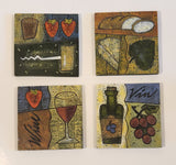 Wine Themed Resin Drink Coasters