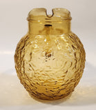 Vintage Anchor Hocking Bubble Texture Yellow Brown Amber Glass 8 1/2" Tall Pitcher Jug