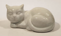 Cost Plus Inc Laying White Cat 5 1/4" Long Ceramic Figurine Made in Japan